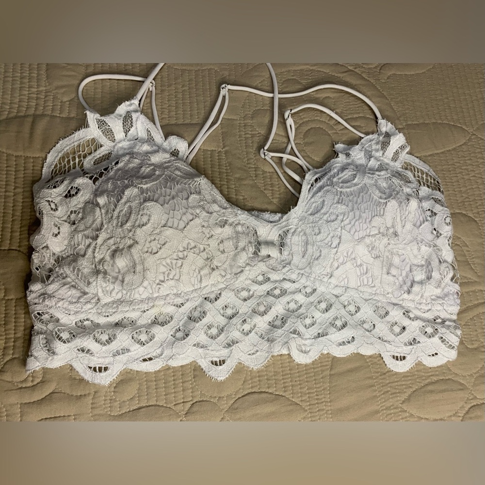 Plus size white bralette